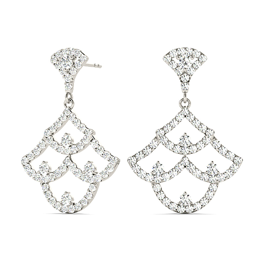 1.00 ctw Diamond Drop Earrings Modern Cocktail Style