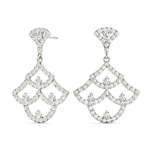 1.00 ctw Diamond Drop Earrings Modern Cocktail Style