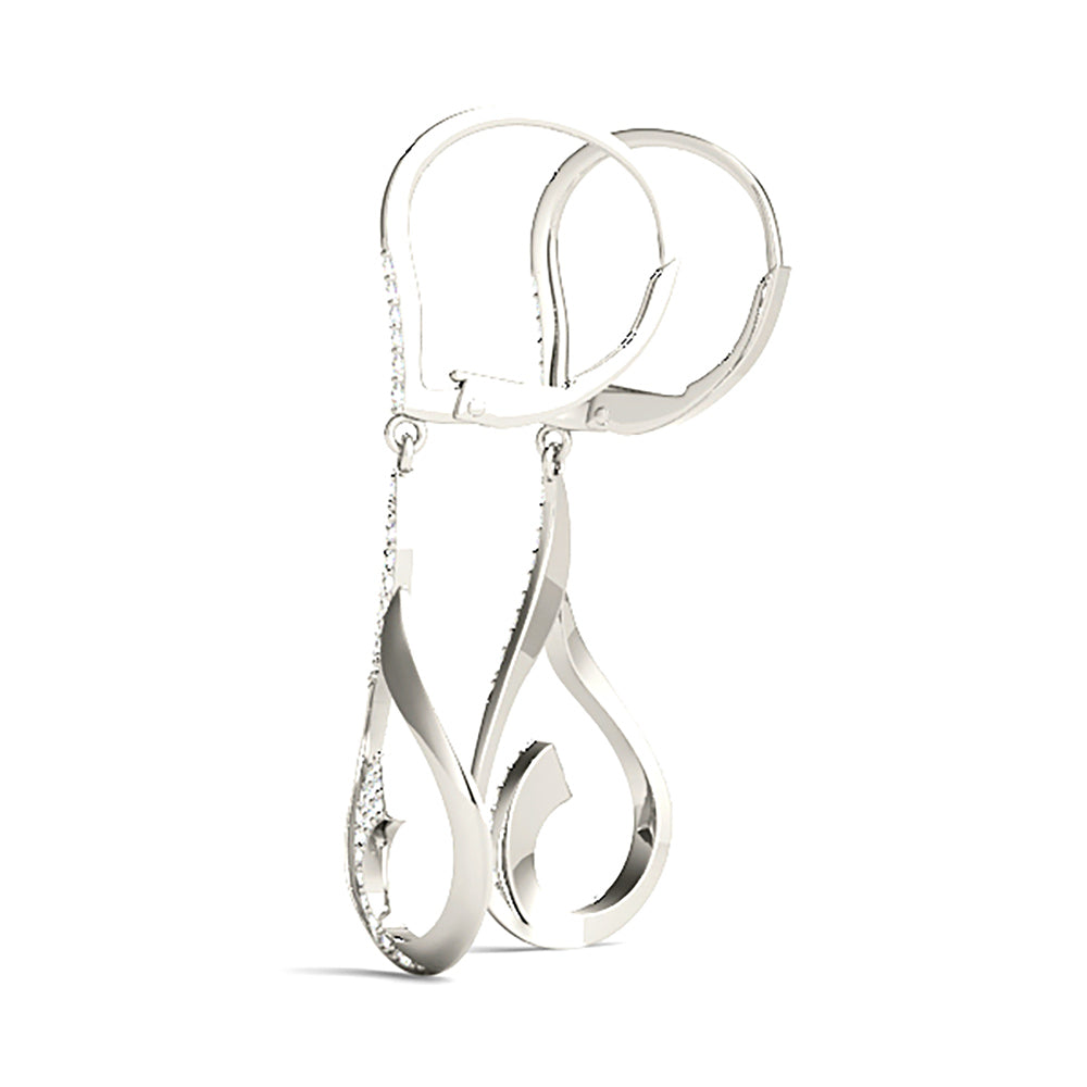 0.45 ctw Diamond Drop Earrings Modern Cocktail Style - 14K Rose Gold