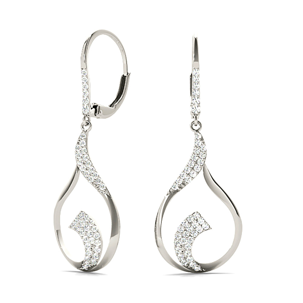 0.45 ctw Diamond Drop Earrings Modern Cocktail Style
