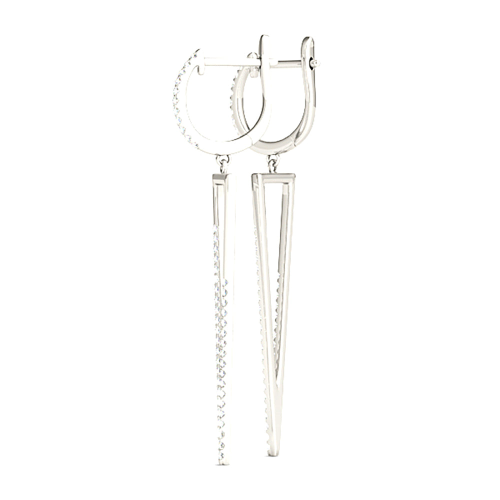 0.62 ctw Diamond Drop Modern Earrings - 14K Rose Gold