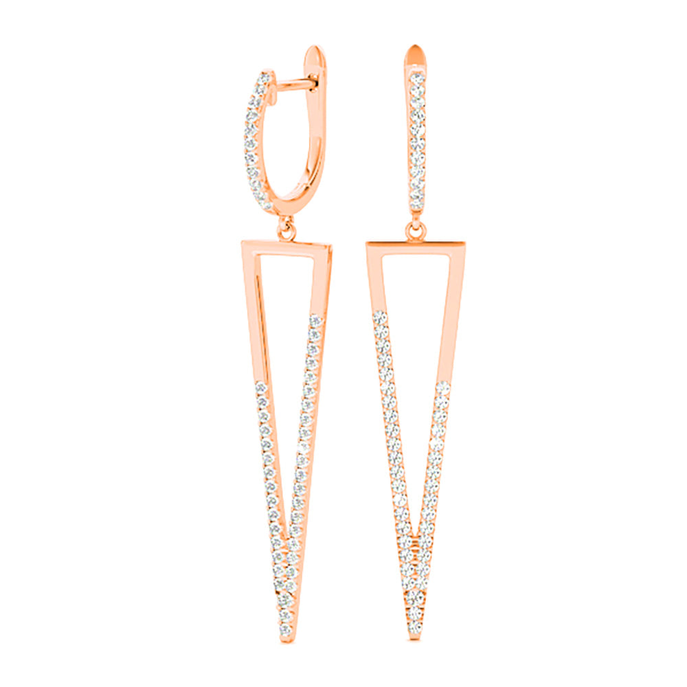 0.62 ctw Diamond Drop Modern Earrings - Platinum 950