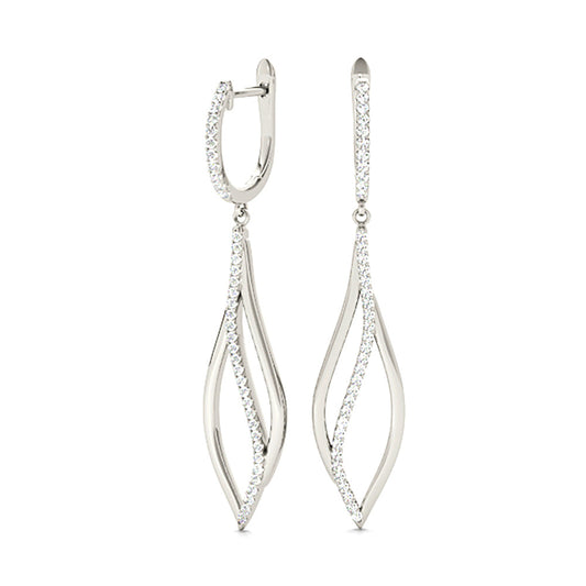 0.40 ctw Diamond Tear Drop Earrings Cocktail Style