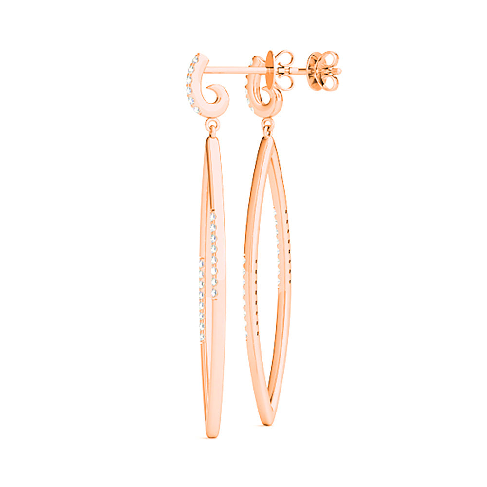 0.40 ctw Diamond Tear Drop Earrings Cocktail Style - Platinum 950
