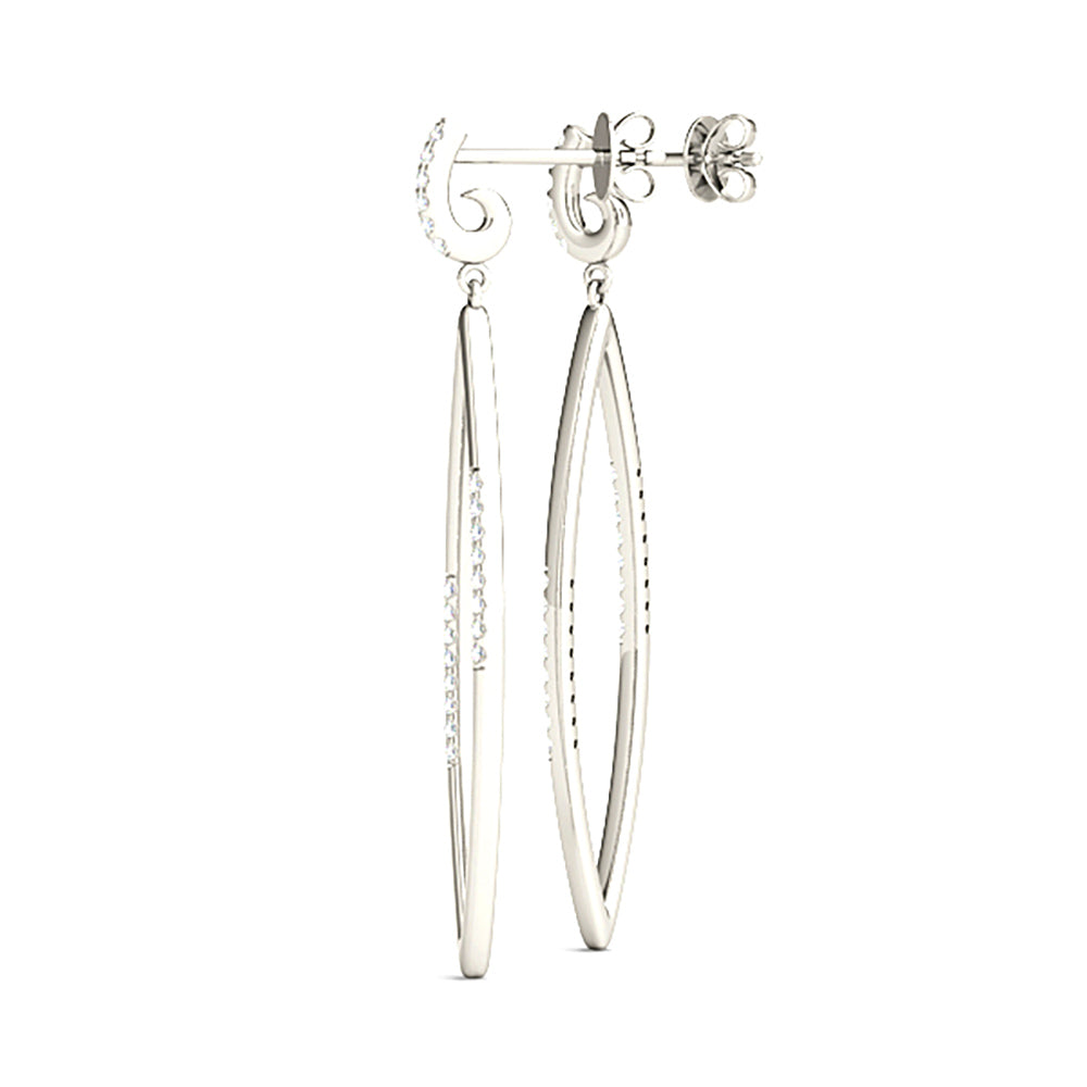 0.20 ctw Diamond Linear Drop Earrings - 14K Rose Gold