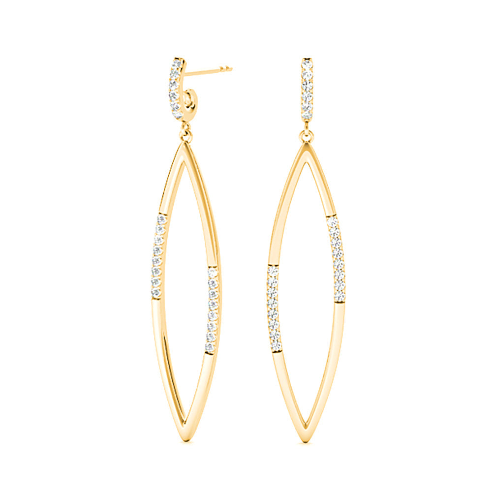0.20 ctw Diamond Linear Drop Earrings - 18K Rose Gold