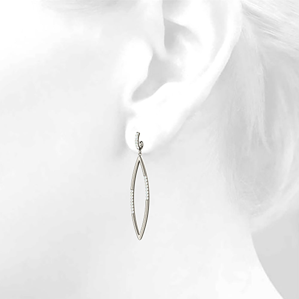 0.20 ctw Diamond Linear Drop Earrings - 14K Yellow Gold