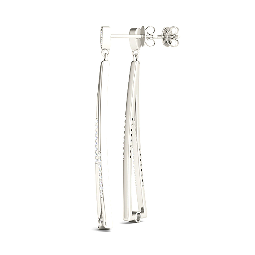 0.25 ctw Diamond Modern Drop Earrings - 14K Rose Gold