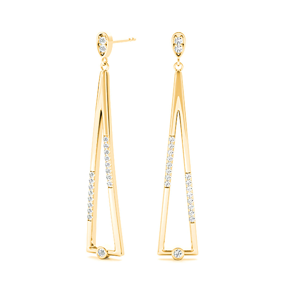 0.25 ctw Diamond Modern Drop Earrings - 18K Rose Gold