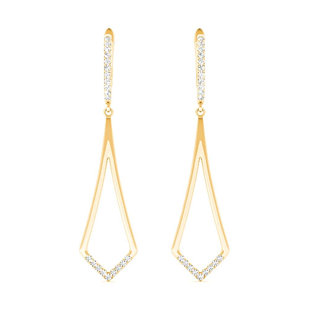 0.20 ctw Diamond Modern Drop Earrings - 18K White Gold