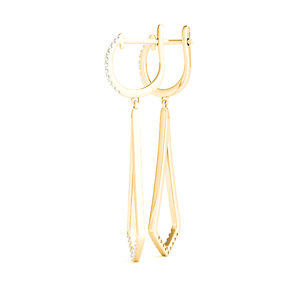 0.20 ctw Diamond Modern Drop Earrings - 14K Rose Gold