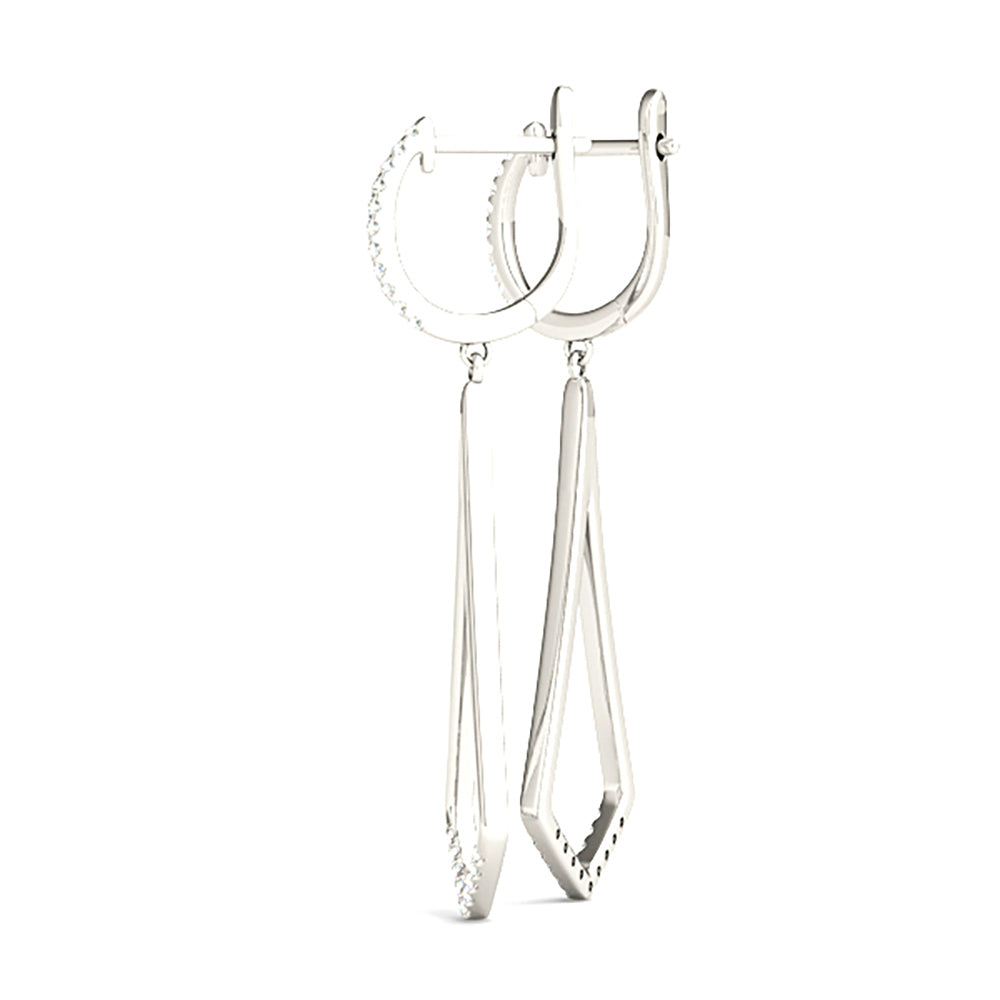 0.20 ctw Diamond Modern Drop Earrings - 14K Rose Gold