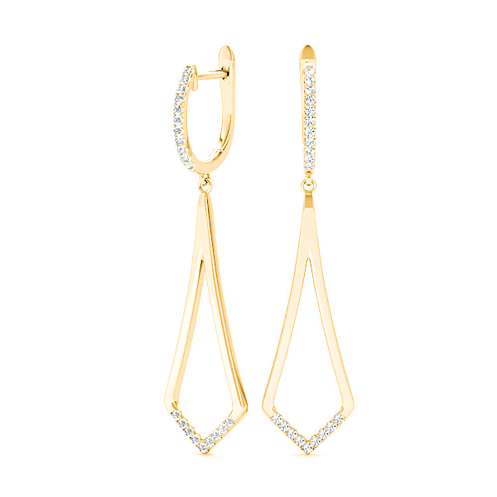0.20 ctw Diamond Modern Drop Earrings - 18K Rose Gold