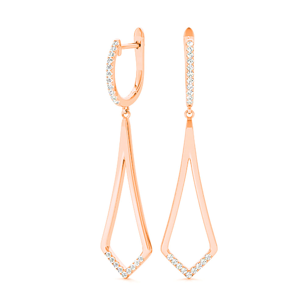 0.20 ctw Diamond Modern Drop Earrings - Platinum 950