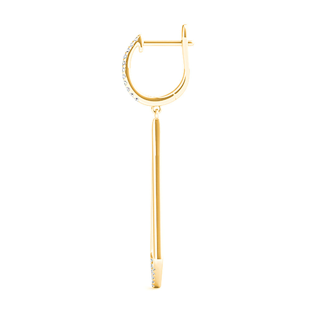 0.20 ctw Diamond Modern Drop Earrings - 18K Yellow Gold