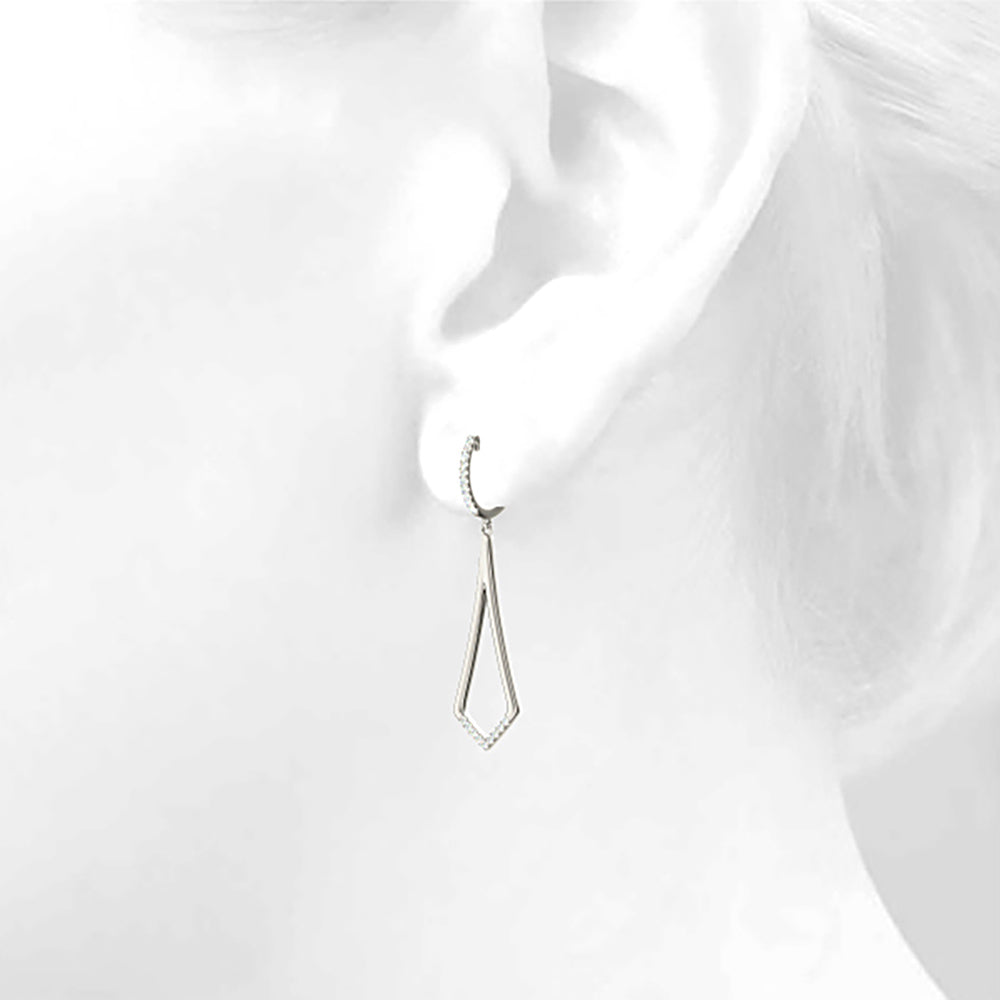 0.20 ctw Diamond Modern Drop Earrings - 14K Yellow Gold