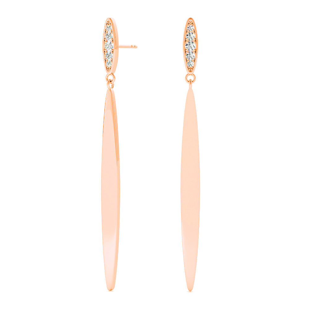 0.14 ctw Diamond Linear  Drop Earrings - Platinum 950