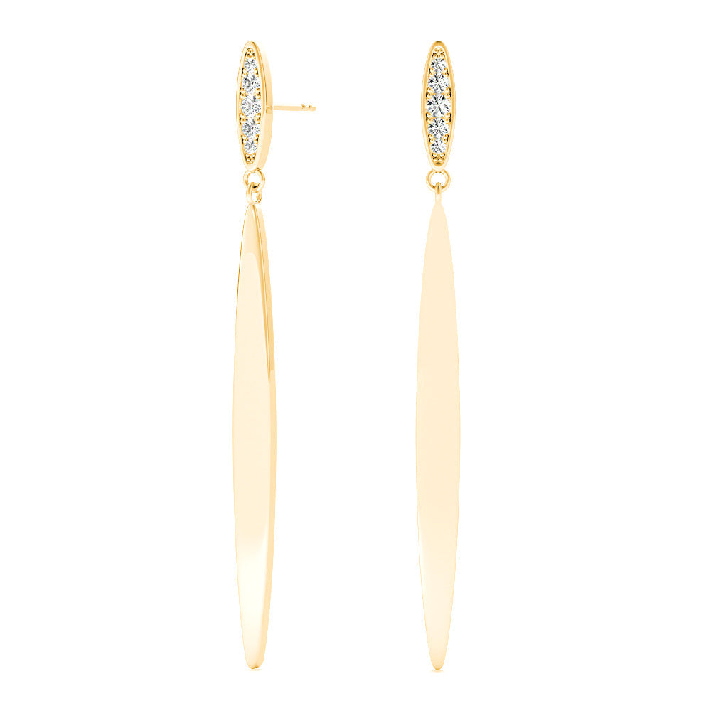 0.14 ctw Diamond Linear  Drop Earrings - 18K Rose Gold