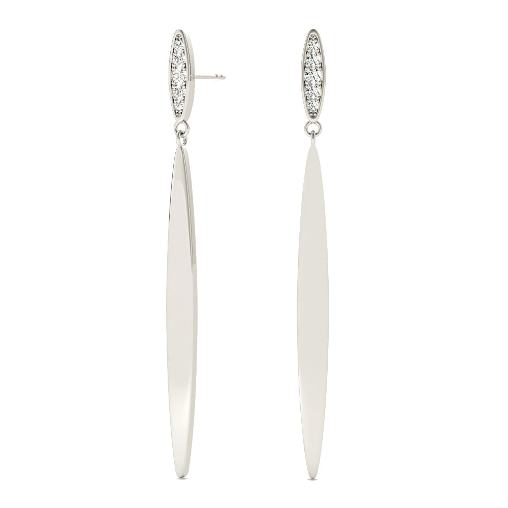 0.14 ctw Diamond Linear  Drop Earrings