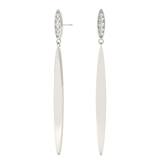 0.14 ctw Diamond Linear  Drop Earrings
