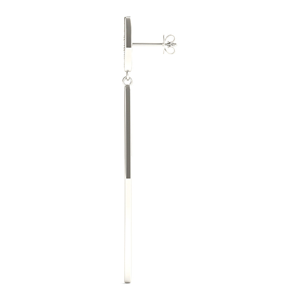 0.14 ctw Diamond Linear  Drop Earrings - 18K Yellow Gold