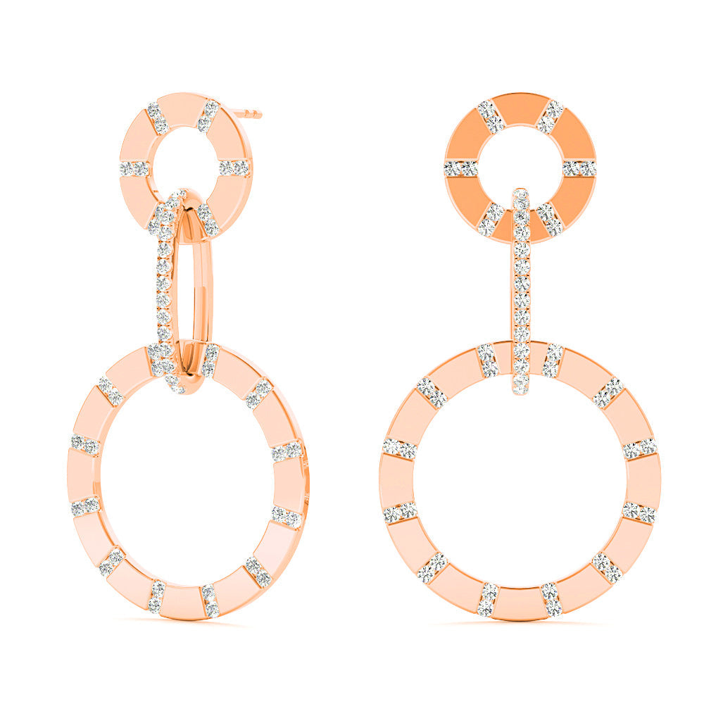 1.00 ctw Diamond Circle Drop Earrings - Platinum 950