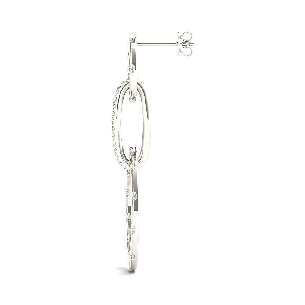 1.00 ctw Diamond Circle Drop Earrings - 18K Yellow Gold