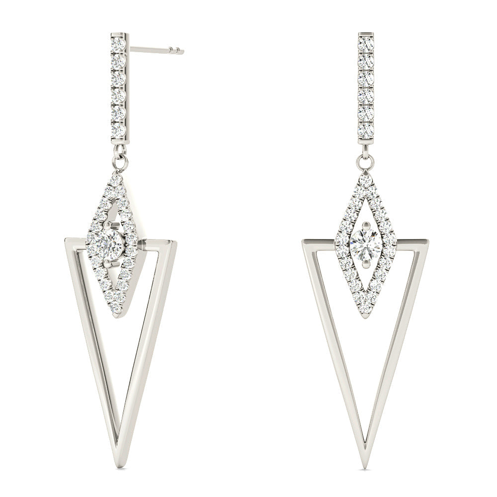 0.50 ctw Diamond Drop Earrings Modern Cocktail Style