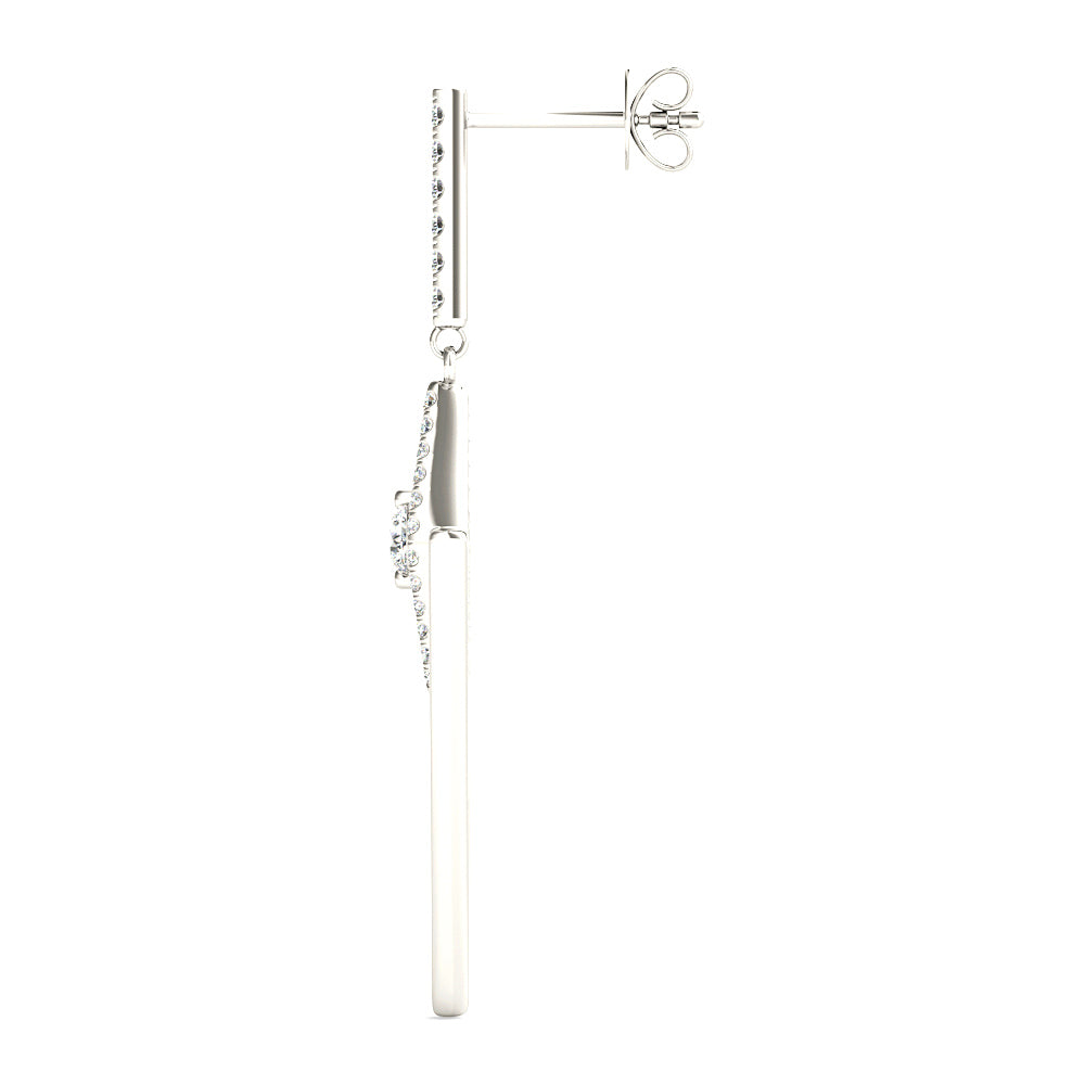 0.50 ctw Diamond Drop Earrings Modern Cocktail Style - 18K Yellow Gold