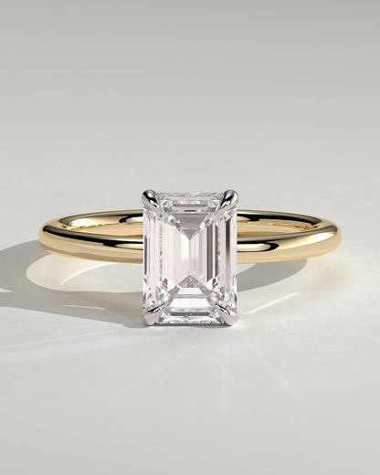 Alina - Emerald Claw Solitaire Engagement Ring - Yellow Two-Tone - yellow two-tone - Lara Jewels
