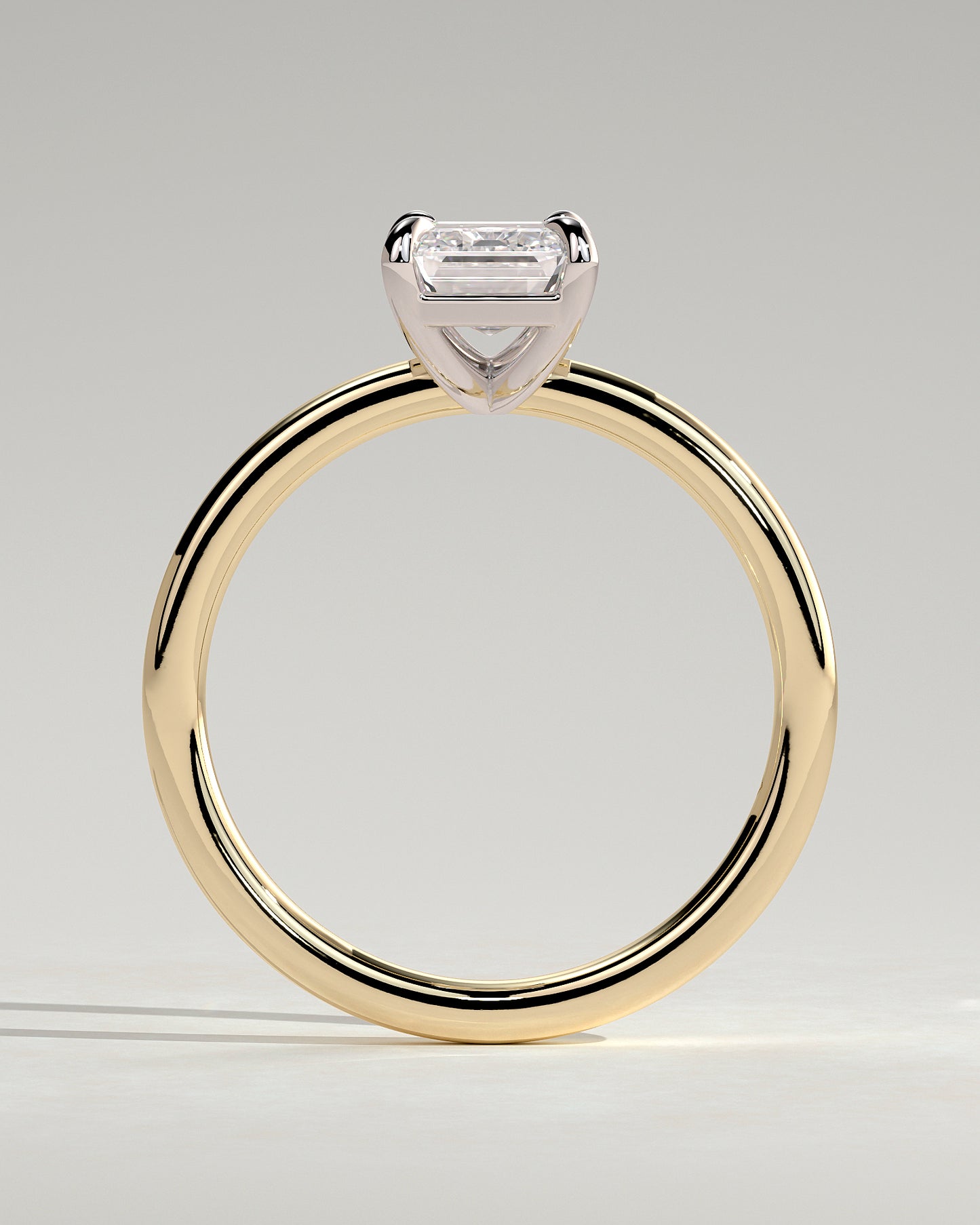 Alina - Emerald Claw Solitaire Engagement Ring - Yellow Two-Tone - Yellow Two-Tone 2ct