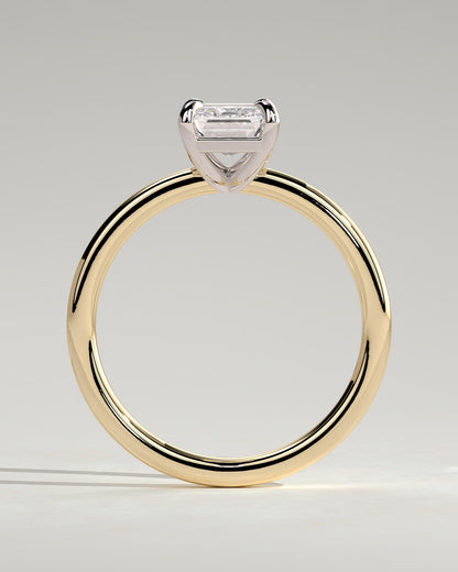 Alina - Emerald Claw Solitaire Engagement Ring - Yellow Two-Tone - yellow two-tone - Lara Jewels