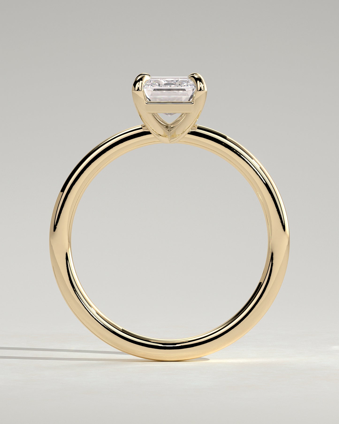 Alina - Emerald Claw Solitaire Engagement Ring - Yellow Gold - Yellow Gold 2ct