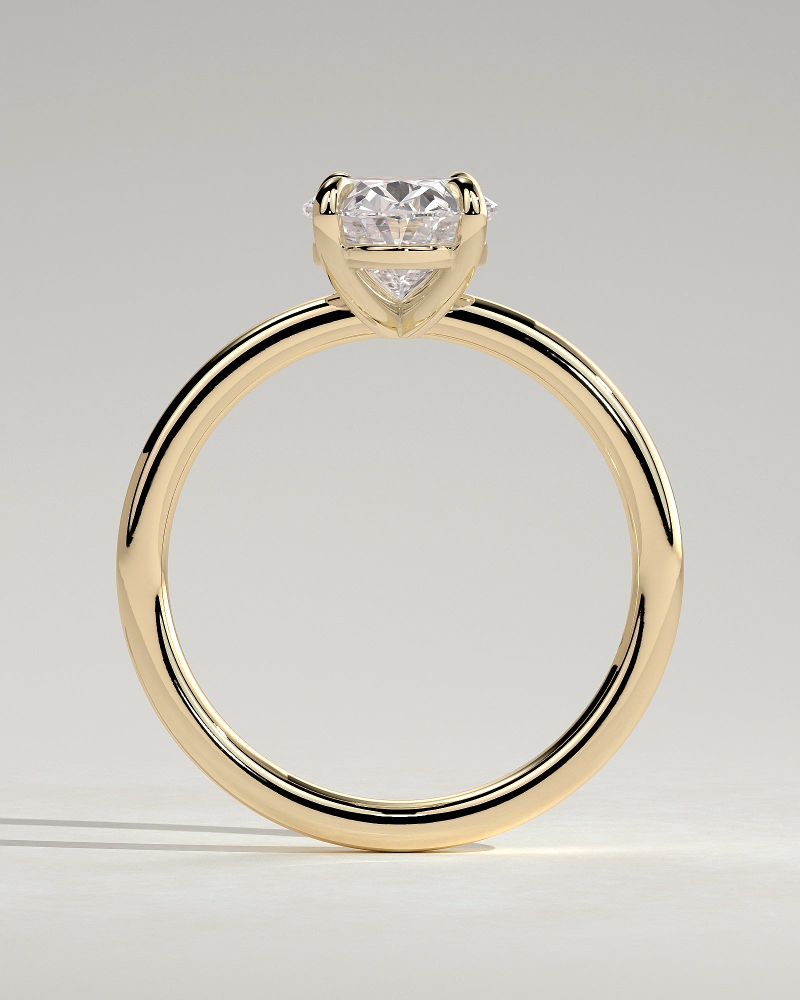 Daisy - Classic Oval Claw Solitaire Engagement Ring - Yellow Gold - Yellow Gold 2ct