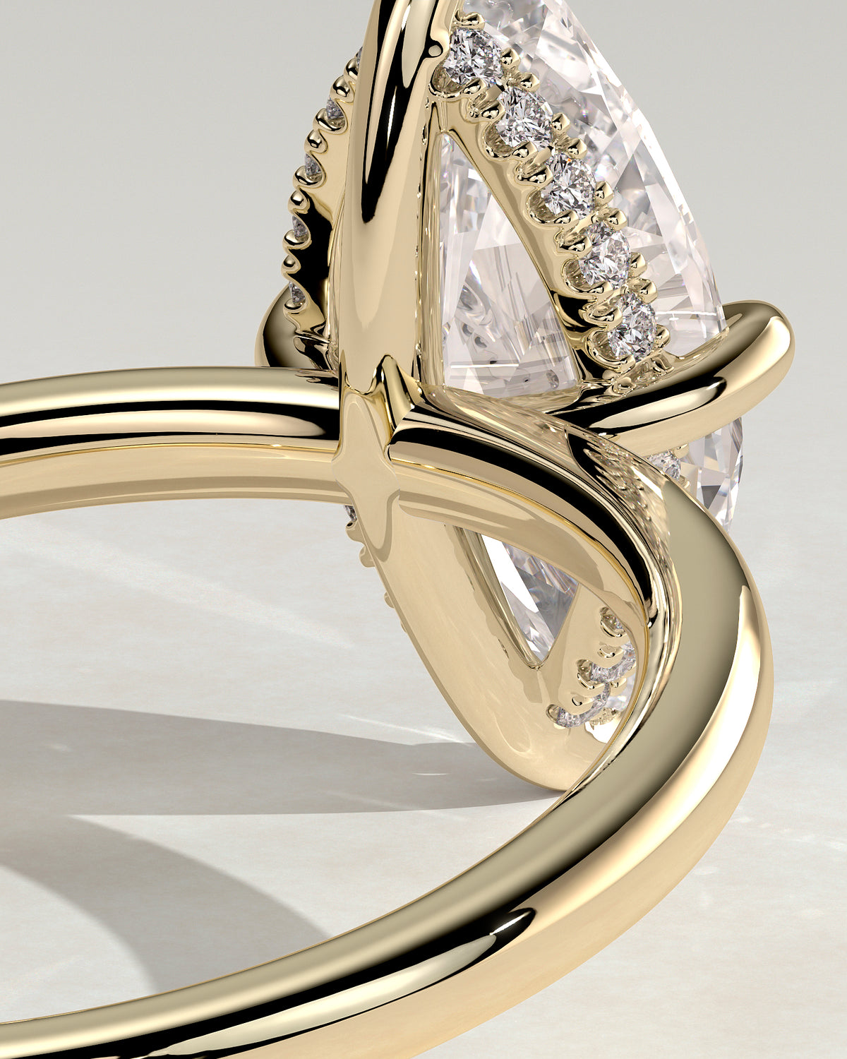 Hellen - Marquise Claw Solitaire with Hidden Halo Engagement Ring - Platinum