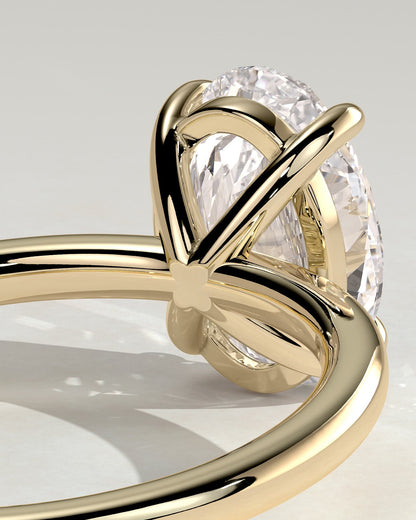 Daisy - Classic Oval Claw Solitaire Engagement Ring - Yellow Gold