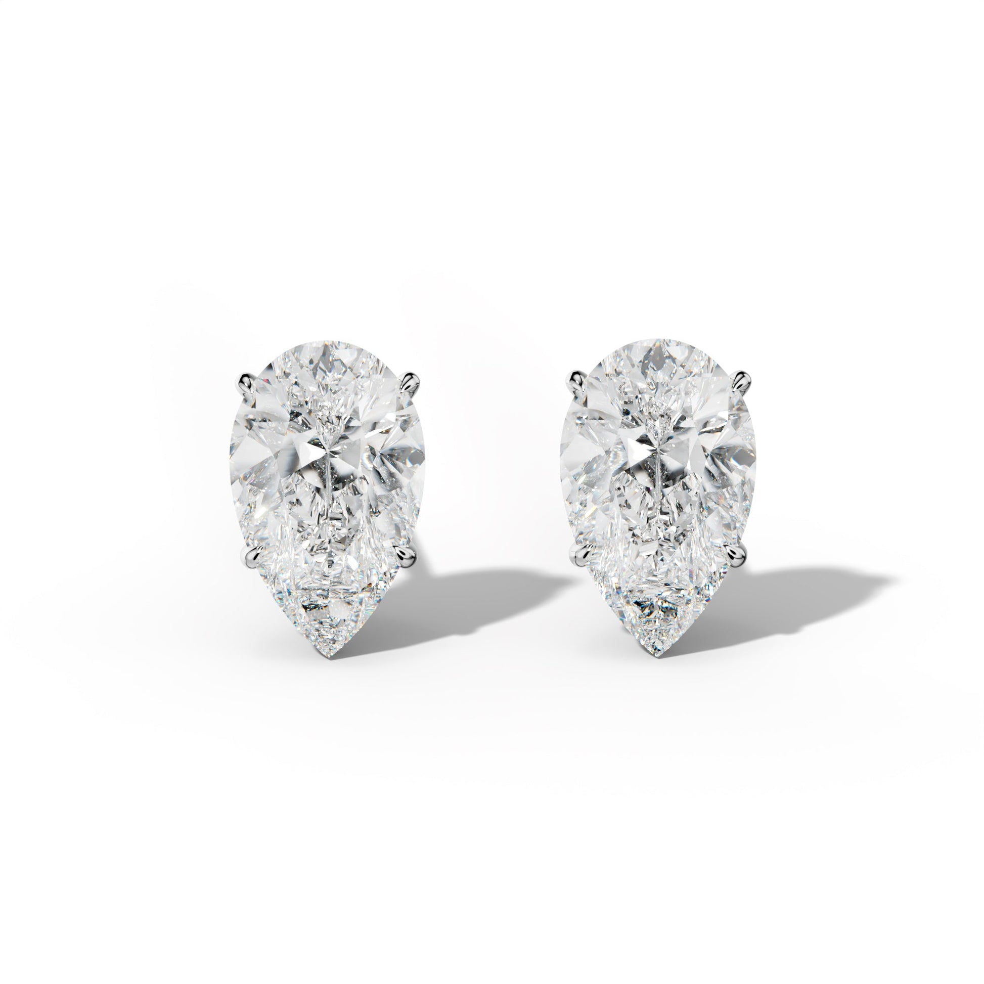 Pear Shape Diamond Stud Earrings With Four Prong Martini Settings - 1/2 - 14K Rose Gold
