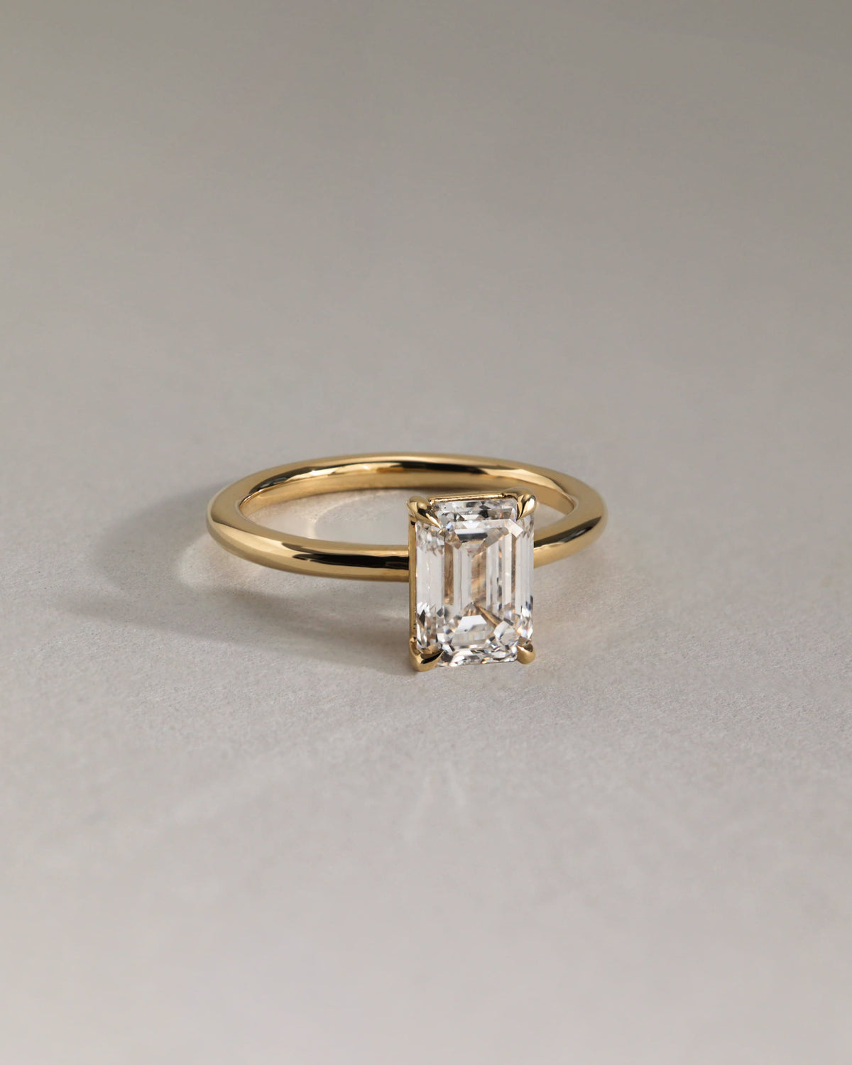 Alina - Emerald Claw Solitaire Engagement Ring - Yellow Two-Tone - yellow two-tone - Lara Jewels