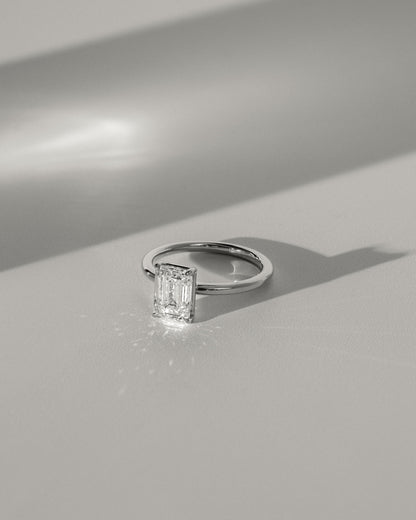 Alina - Emerald Claw Solitaire Engagement Ring - Platinum