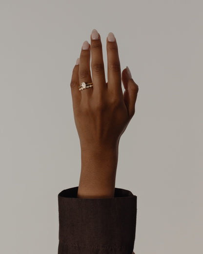 Emma - Classic Oval Claw Solitaire with Hidden Halo Engagement Ring - Rose Two-Tone
