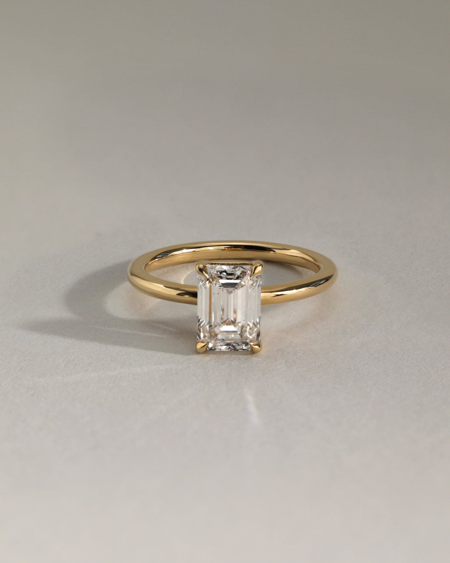 Alina - Emerald Claw Solitaire Engagement Ring - Rose Two-Tone - Lifestyle