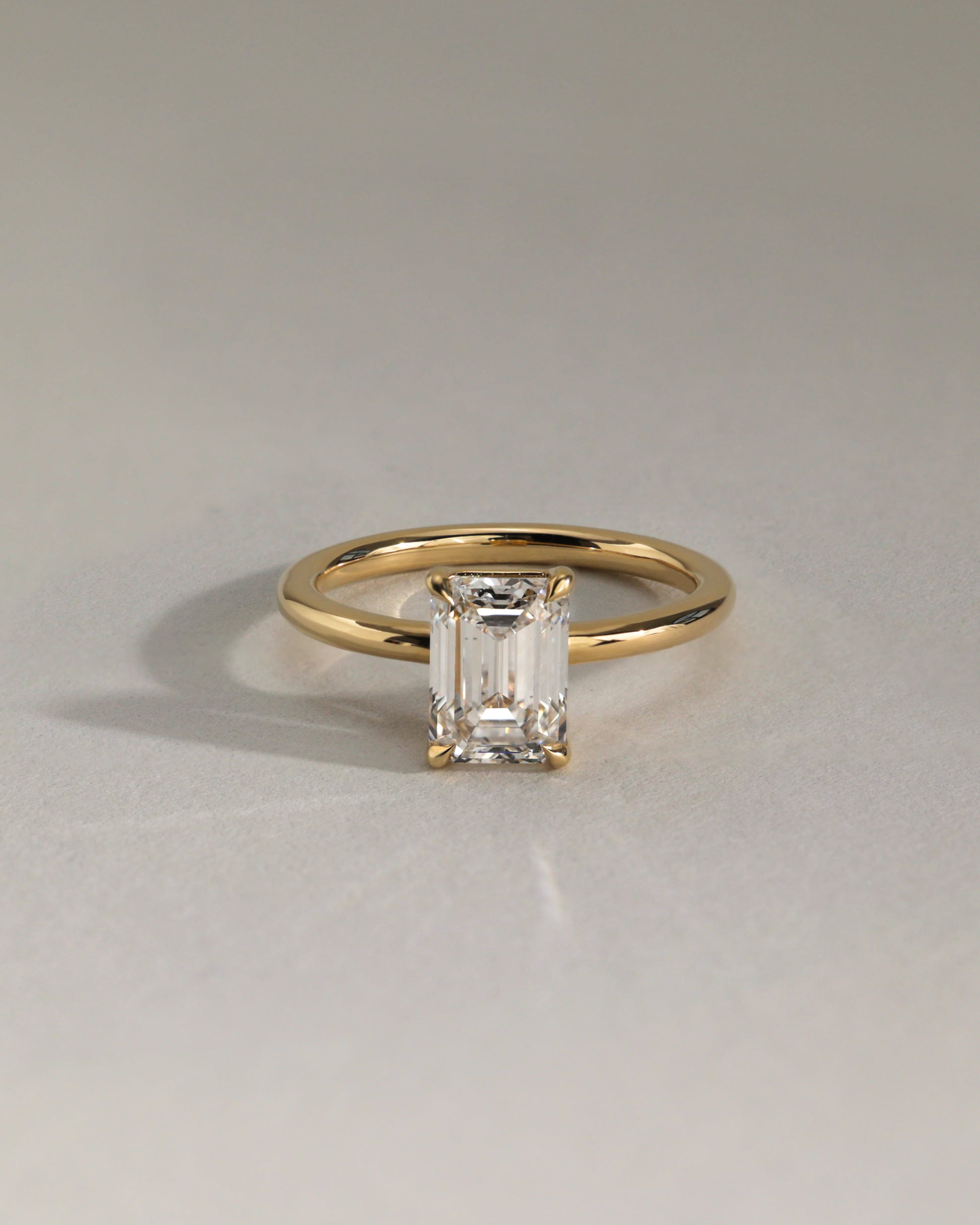 Alina - Emerald Claw Solitaire Engagement Ring - Rose Two-Tone - Lifestyle