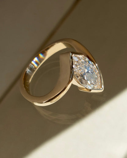 VERTICAL 2ct Marquise Rapture Ring — Half Bezel Setting