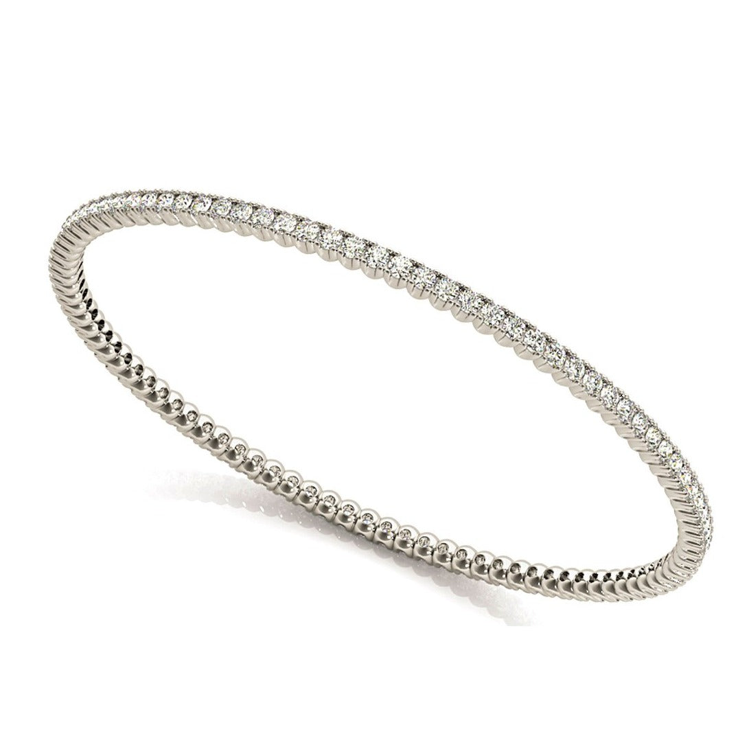2.75 ctw Round Diamond Eternity Bangle Bracelet - Platinum 950