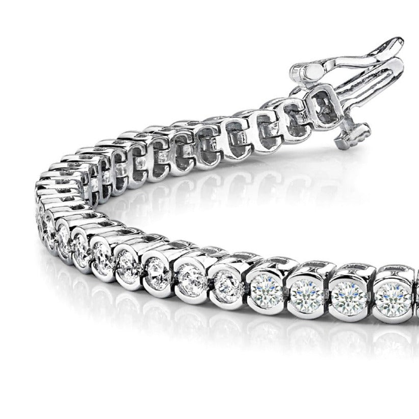 4.00 ctw Round Diamond Bezel Set Tennis Bracelet - 14K Rose Gold