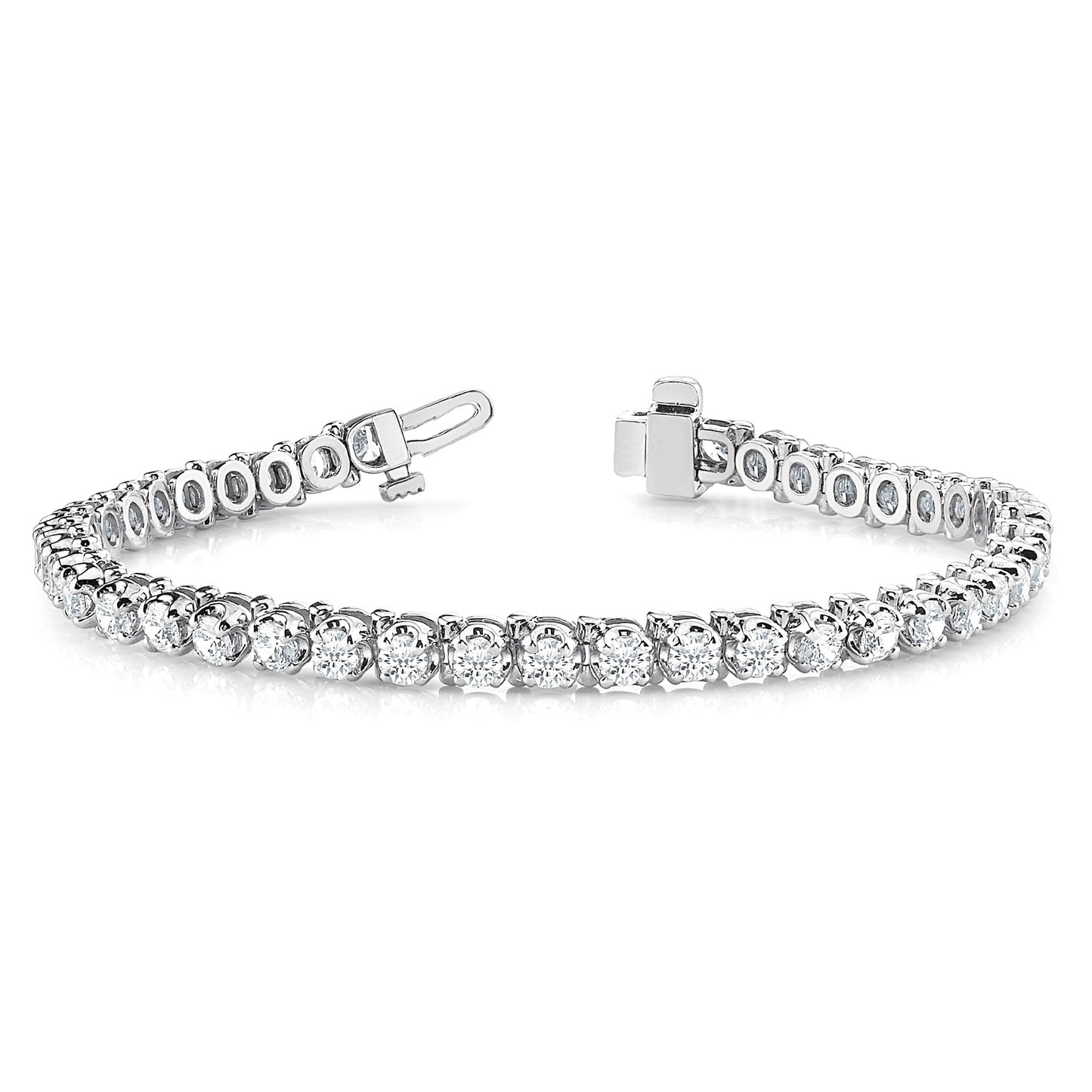 5.00 ctw Round Diamond Tennis Bracelet Four Prong Set - Platinum 950