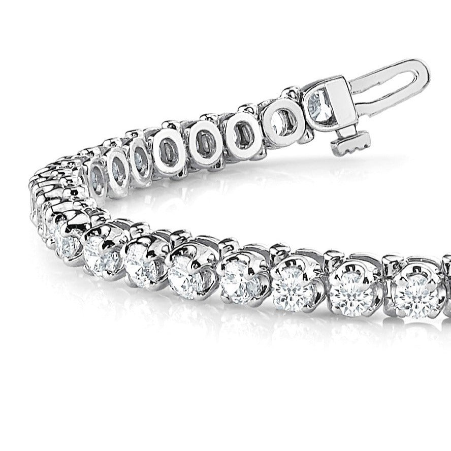5.00 ctw Round Diamond Tennis Bracelet Four Prong Set - 14K Yellow Gold