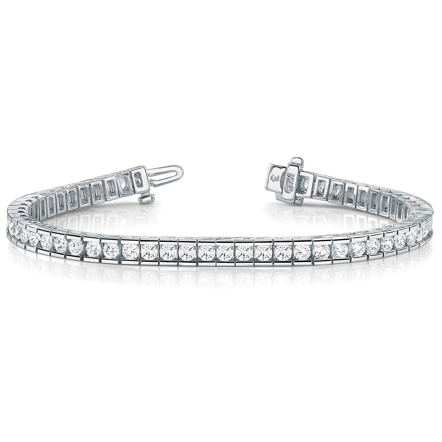 Channel Set 5.50 ctw Round Diamond Tennis Bracelet - Platinum 950