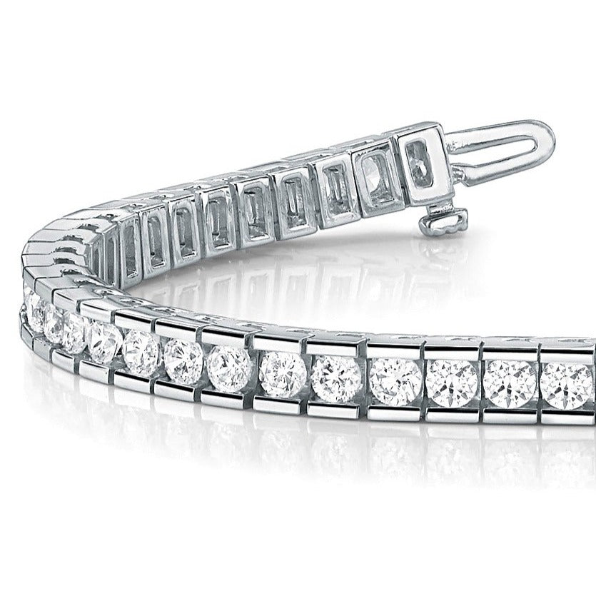 Channel Set 5.50 ctw Round Diamond Tennis Bracelet - 14K Yellow Gold