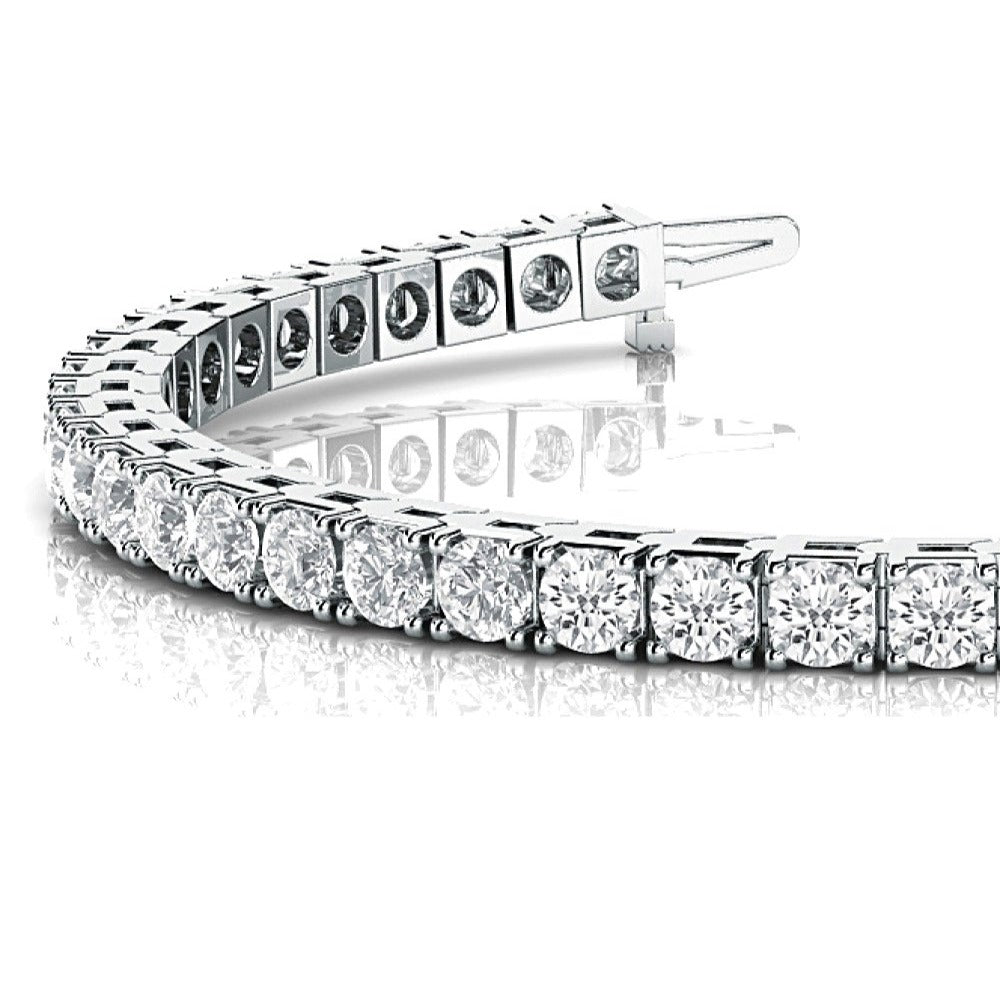 7.0 ctw Round Diamond Tennis Bracelet Four Prong - 14K Yellow Gold